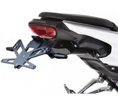 PROTECH Kit de soporte de matrícula  que incluye reflector y placa ligera de acero inoxidable/aluminio con recubrimiento en polvo negro - Negro