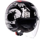 AGV Eteres History Casco Jet - Negro Blanco Rojo (XL)