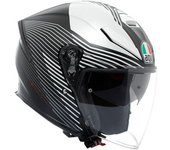 AGV K5 Jet Evo Control Casco Jet - Negro Blanco Rosa (L)