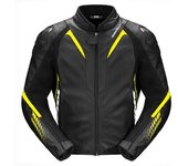 Spidi NKD-1 Chaqueta de cuero para motocicleta - Negro Amarillo (46)