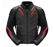 Spidi NKD-1 Chaqueta de cuero para motocicleta - Negro Rojo (48)