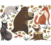 Lilipinso Pegatinas en vinilo de osos y sus amigos del bosque 64x90 cm