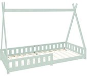 ML-Design Cama infantil tipi anticaída verde menta en madera 200x90 cm