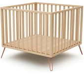 Jurababy Parque infantil madera madera haya y terracotta 100 x 100 cm