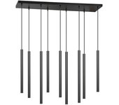 Wonderlamp Regleta de techo 9 luces de metal y pantallas cilíndricas negro