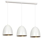 Wonderlamp Regleta de techo 3 luces con pantalla en cúpula blanco y dorado