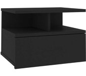 Maison Chic Mesita de noche flotante madera de ingeniería negro 40x31x27 cm