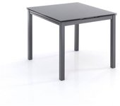 ORESTELUCHETTA Mesa extensible de cristal templado gris cm. Al.75 x l.90 x p.90