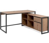 Calicosy Escritorio de esquina modular con 1 cajón efecto madera - l139 cm