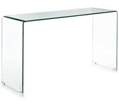 ORESTELUCHETTA Consola en cristal curvado transparente cm. Al.70 x l.125 x p.40