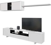Hogar24 Mueble de salón para tv y módulo con balda blanco brillo y gris