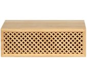 Naan Furniture Mesita de noche flotante de pino macizo natural 45 cm barnizado