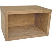 NATYAL Mesita de noche flotante de madera maciza en tono roble 40x25cm