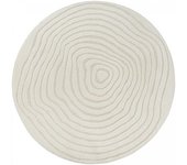Un amour de tapis Alfombra redonda, diseño moderno y tono sobre tono, crema ø200cm