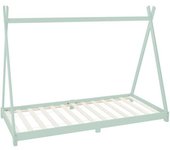 ML-Design Cama infantil tipi estructura madera pino menta casita 200x90cm