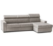 Talamo Italia Sofá cama con chaise longue en tejido gris tórtola 260x95h85 cm