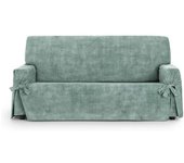 Eysa Funda sofá 2 plazas antimanchas con lazos agua marina 140 - 180cm
