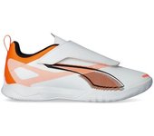 Puma - Zapatilla de fútbol sala Ultra 5 Play Cinta Adhesiva IT Niño, Unisex, White- Black-Glowing Red, 12