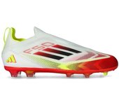 Adidas - Bota de fútbol F50 Elite LL FG Niño, Unisex, White-Core Black-Solar Yellow, 4,5 UK