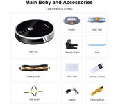 LIECTROUX C30B Robot aspirador automático 5000Pa fuerte succión inteligente navegación dinámica APP Control remoto inteligente mopa Control de voz Compatible con Alexa Google Assistant