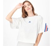 adidas 3 Stripes - Blanco - Camiseta Mujer talla XL