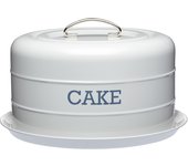 KitchenCraft Living Nostalgia Lata para Tartas, Lata hermética para tartas / Cúpula para tartas, 28,5 x 18 cm - Gris francés