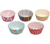KitchenCraft Paquete de 250 moldes para magdalenas, surtido de estampados florales y de rayas "Brights", papel, multicolor, 7 cm