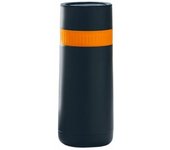 BRA Efficient Enjoy Termo Taza de Viaje, Capacidad 0,5L, Acero Inox 18/10, Doble Pared, sin BPA, Mantiene Calor 12 h y Frío 24 h, Color Negro y Naranja