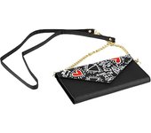 Celly Keith Haring - Bolso bandolera para mujer, funda universal con sistema de fijación magnética, mini bolso para smartphone de hasta 6,7 pulgadas, cartera integrada, piel sintética multicolor