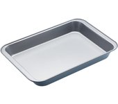 KitchenCraft Fuente de horno grande antiadherente, 37 x 24,5 x 4,5 cm (14,5" x 9,5" x 2"), Plateada