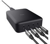 Trust Maxo Cargador USB C 240W Carga Rapida, 4 Puertos USB-C, Estación de Carga Múltiple PD, GAN Desktop Cargador iPhone iPad Samsung Galaxy Steam Deck Smartphone Portatil Tablet - Nero