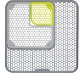 KitchenCraft Alfombrilla Protectora para Fregadero, 3 Piezas Ajustable, Protección para el Fregadero, Cristalería y Vajilla, Plástico, 30 x 30cm (12 x 12"), Gris/Verde