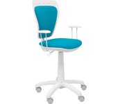 Silla juvenil Ministyle blanca micro azul