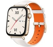 Huawei Watch Fit 3 Reloj Smartwatch AMOLED Dorado con Correa de Cuero Blanca y Naranja