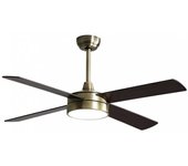 Fabrilamp Nevery Ventilador de Techo con Luz LED y Mando Aspas Reversibles 65W Roble/Cerezo