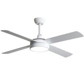 Fabrilamp Nevery Ventilador de Techo con Luz LED y Mando Aspas Reversibles 65W Blanco/Haya