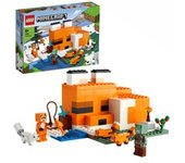 Minecraft 21178 El Refugio-Zorro, Juguete de Construcción para Niños, Juegos de construcción