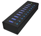 IB-AC6110 USB 3.2 Gen 1 (3.1 Gen 1) Type-B 5000 Mbit/s Negro, Hub USB