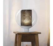Lámpara de mesa bola enea negro 25