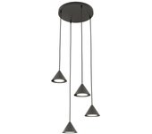 Lámpara colgante lout ii negro (4 luces)