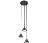 Lámpara colgante lout ii negro (3 luces)