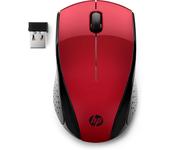 raton inalambrico hp 220 sunset 2.4ghz 1200ppp 3 botones led azul 1600dpi nano receptor usb 1xaa rojo 7kx10aa