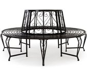 Banco circular de jardín, 360°, negro,  Ø160cm