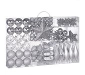 Set de 102 diferentes adornos bolas de navidad Plateado