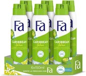 Fa Limones del Caribe Desodorante Spray 150 ml - Pack de 6 Unidades  Protección Antitranspirante Duradera y Fragancia Refrescante