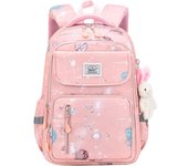 Mochila Escolar para Niños-LECOO-Kawaii-Rosa - Nailon impermeable - Gran capacidad