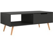 vidaXL Mesa de centro madera ingeniería 100x49,5x43 cm Blanco, Negro, Gris Mesita de Salón o Comedor o Auxiliar Mesa de Café Meuble Salón