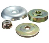 Paquete de 4 tuercas de hoja de engranaje de metal, placa de hoja de metal universal para cortacésped con tuerca M10