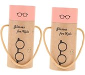 Estuche para 2 gafas, estuche para gafas de sol, estuche para gafas de esquí, funda para gafas, caja de embalaje, papel ecológico, bonito para niños.