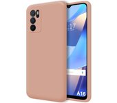 Funda Silicona Líquida Ultra Suave para Oppo A16 / A16s color Rosa